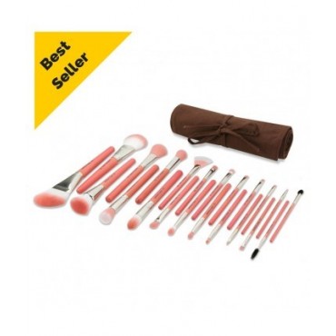 Bdellium - Set 22 brochas Pink Bambu Deluxe + manta enrrollable