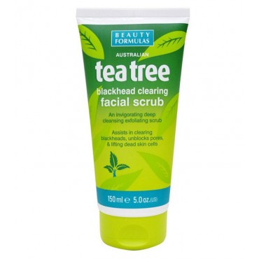 Beauty Formulas - Arbol de te - Exfoliante facial para puntos negros - 150ml