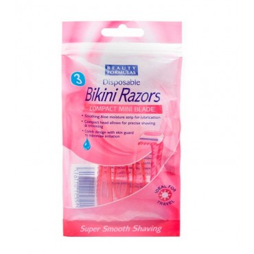 Beauty Formulas - 3 Maquinillas Desechables para zona Bikini