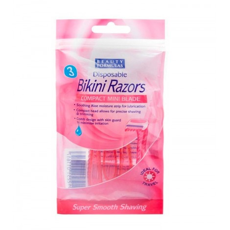 Beauty Formulas - 3 Maquinillas Desechables para zona Bikini