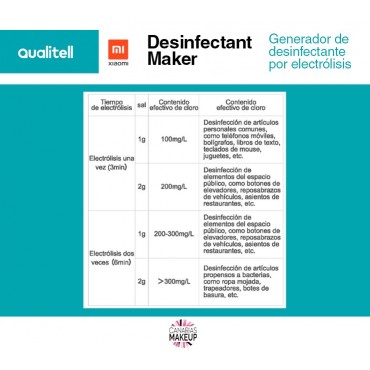Xiaomi - Qualitell - Generador de Desinfectante por Electrolisis