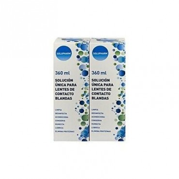 Solupharm - Pack x2 - Solución Para Lentes de Contacto + Portalentes - 360ml