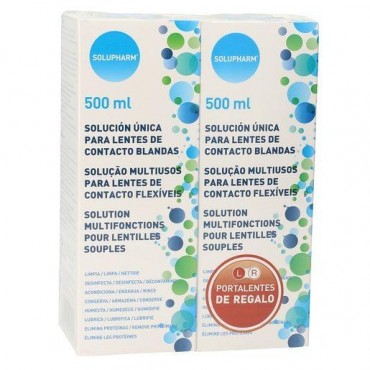 Solupharm - Pack x2 - Solución Para Lentes de Contacto + Portalentes - 500ml