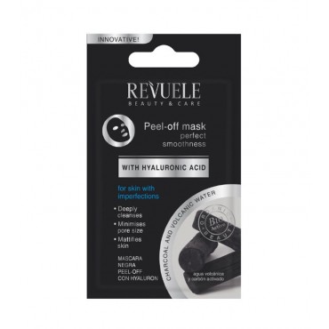 Revuele - Mascarilla facial Peel Off con carbón activado y agua volcánica