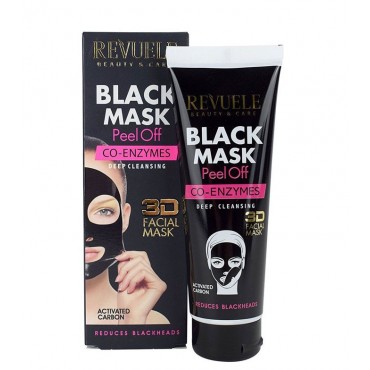 Revuele - Mascarilla negra de carbón activo Peel-off - Co-enzimas - 80ml