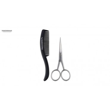 Tweezerman - Tijeras y Peine Bigote