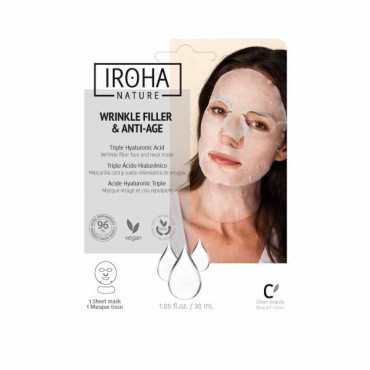 Iroha Nature - Mascarilla Rellenadora y Antiedad - Triple AH - Fórmula Clean Beauty