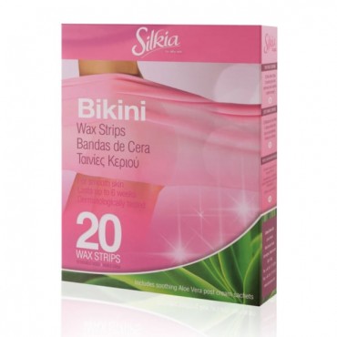 silkia - bandas depilatorias bikini - 20 unidades