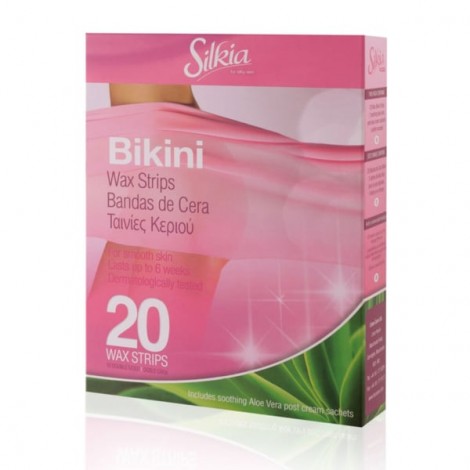 silkia - bandas depilatorias bikini - 20 unidades