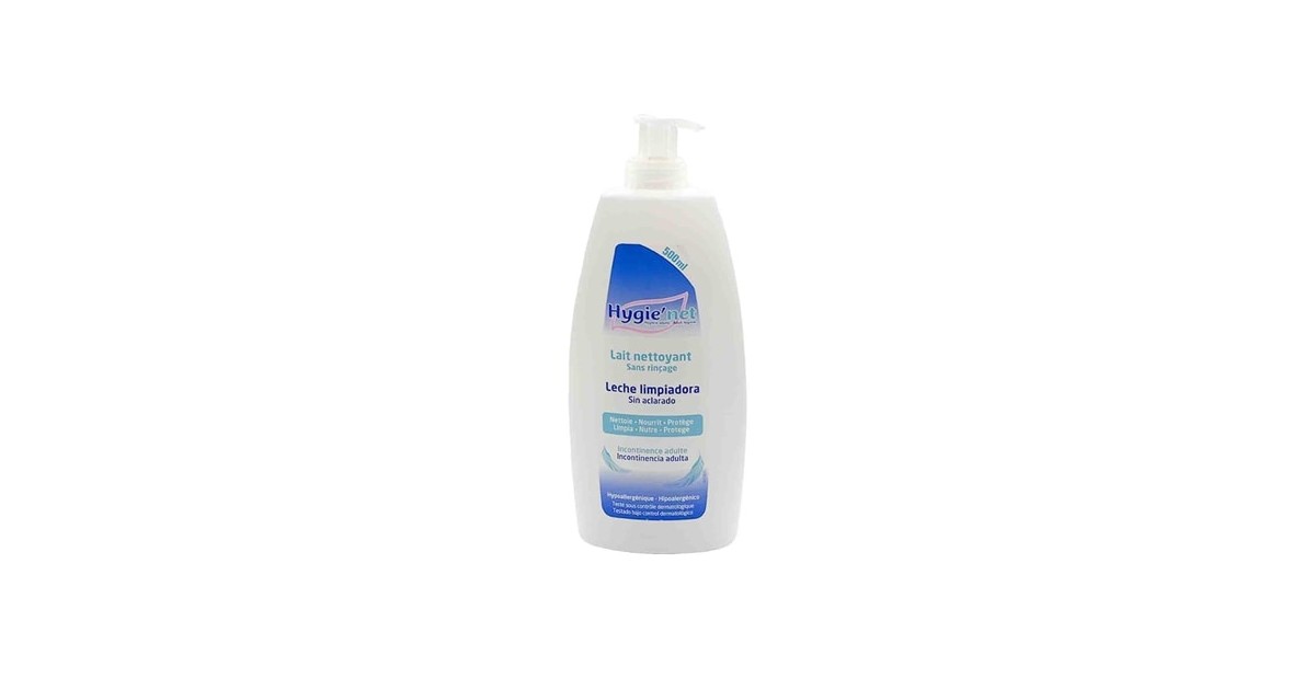 Hygie'net - Leche Limpiadora Incontinencia Adulta - 500ml