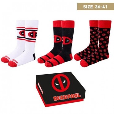 Disney - Pack 3 Calcetines - Deadpool - Talla 36/41