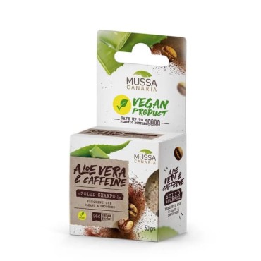 Mussa Canaria - Champú Sólido - Aloe Vera y Cafeína - Uso Diario - 50gr