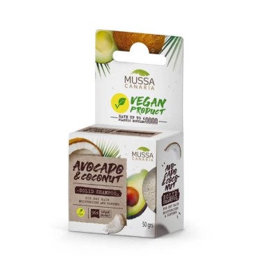 Mussa Canaria - Champú Sólido - Aguacate y Coco - Pelo Seco - 50gr