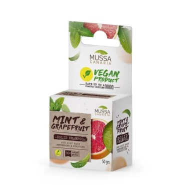 Mussa Canaria - Champú Sólido - Menta y Pomelo - Pelo Graso - 50gr