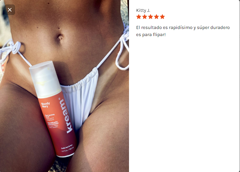 chica bikini blanco con intensificador bronceado